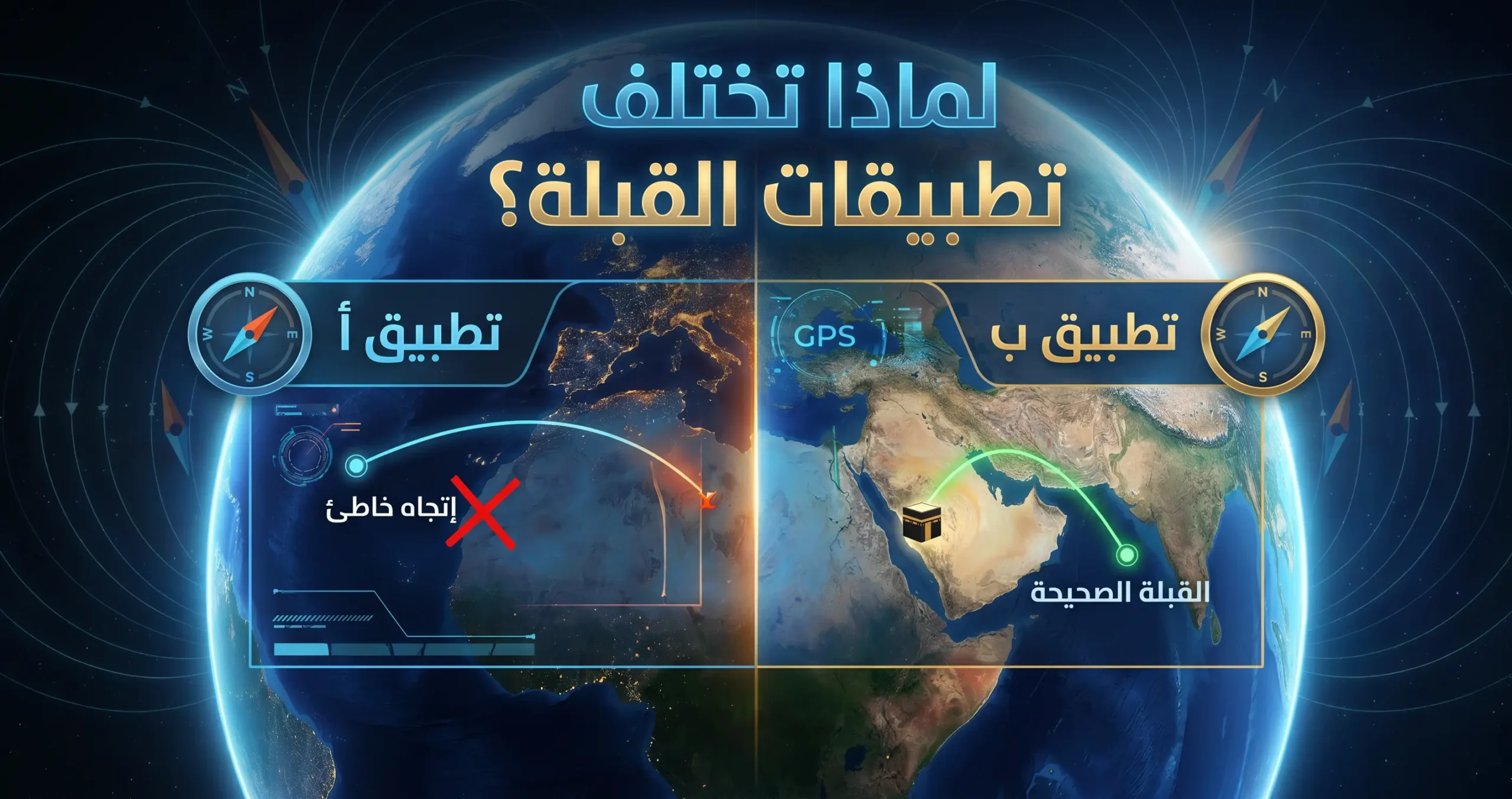 تطبيق البوصلة لتحديد القبلة
